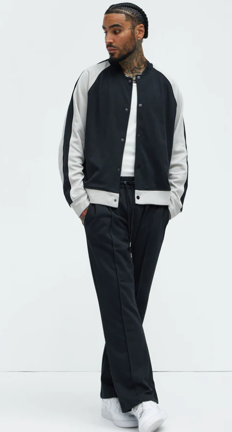 Chaqueta Bomber Fashion Nova | Gris/Negro