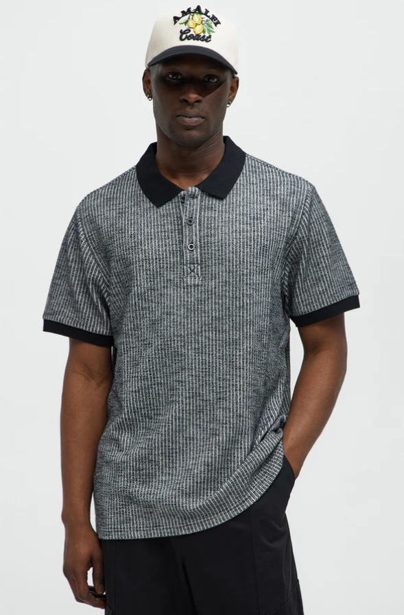 Polera Piqué Fashion Nova | Blanco/Negro