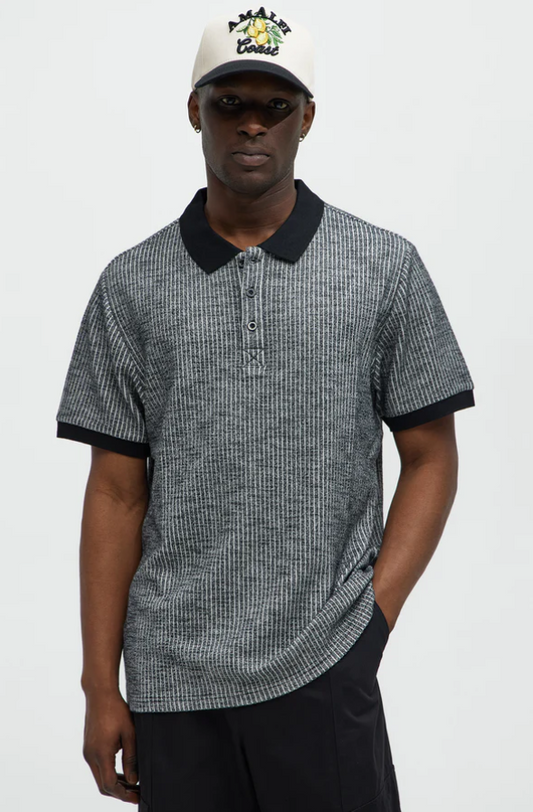 Polera Piqué Fashion Nova | Blanco/Negro