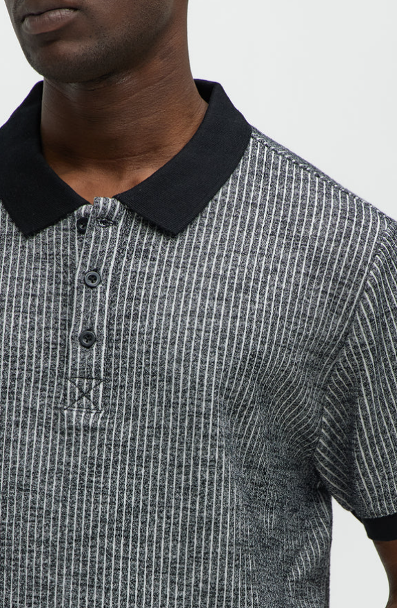 Polera Piqué Fashion Nova | Blanco/Negro