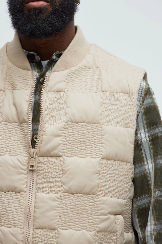 Chaqueta Sin Manga Fashion Nova | Beige