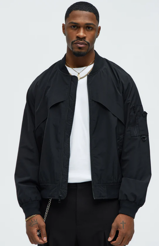 Chaqueta Bomber Fashion Nova | Negro